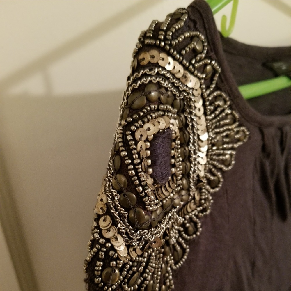 Anthro "Corinthian" beaded top by Deletta